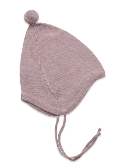 Knit Bonnet Liro Accessories Headwear Hats Baby Hats Vaaleanpunainen Wheat