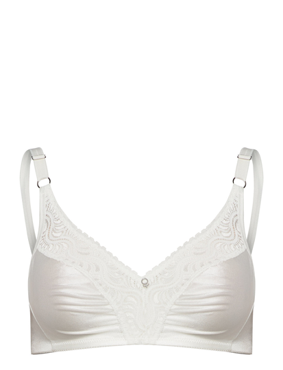 Glitter,Soft Bra White Lingerie Bras & Tops Soft Bras Tank Top Bras Valkoinen Abecita