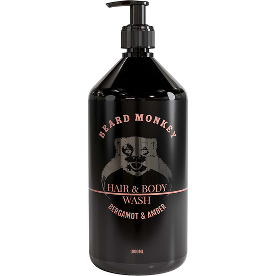 Hair & Body Bergamot & Amber, 1000 ml Beard Monkey Suihku- ja kylpytuotteet