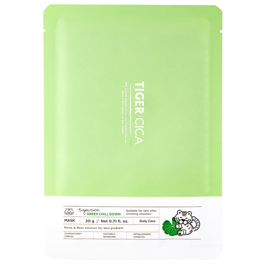 Tiger Cica Green Chill Down Mask, 20 g It'S SKIN Kasvonaamiot