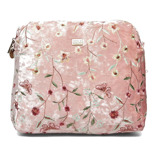 PIPOL BAZAAR Garden Folie Cosmetic Bag Pale Pink Big