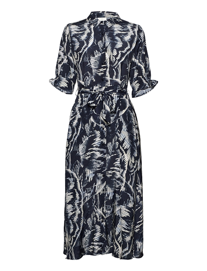 Kavalentina Maxi Dress 1/2 Sl Polvipituinen Mekko Sininen Kaffe