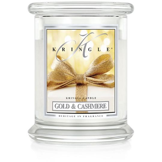 Kringle Candle Gold & Cashmere Christmas Scent 2 Wick Medium Jar