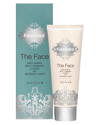 Fake Bake 60ml The Face Anti-Aging Self Tan Lotion, jossa on matriisyyliä
