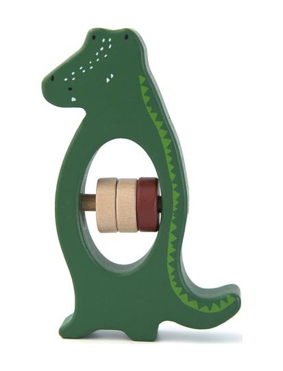 Wooden Rattle - Mr. Crocodile Toys Baby Toys Educational Toys Activity Toys Vihreä Trixie Baby