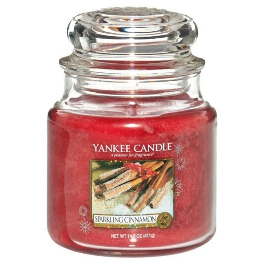 Yankee Candle Sparkling Cinnamon Christmas Scent Medium Jar
