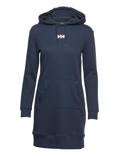 W Active Hoodie Dress Polvipituinen Mekko Sininen Helly Hansen