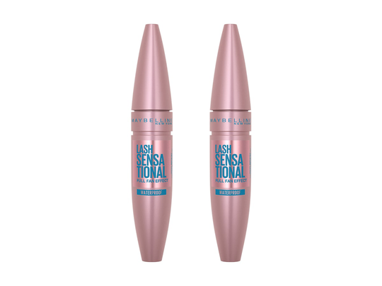 Lash Sensational Waterproof Mascara 2-pk, Maybelline Vedenkestävä ripsiväri