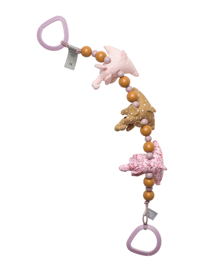 Strollerchain, Fabric Elephants, Powder/Hazel Baby & Maternity Strollers & Accessories Stroller Toys Monivärinen/Kuvioitu Smallstuff