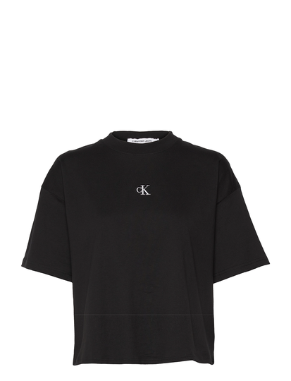 Two T Monogram Loose Tee T-shirts & Tops Short-sleeved Musta Calvin Klein Jeans