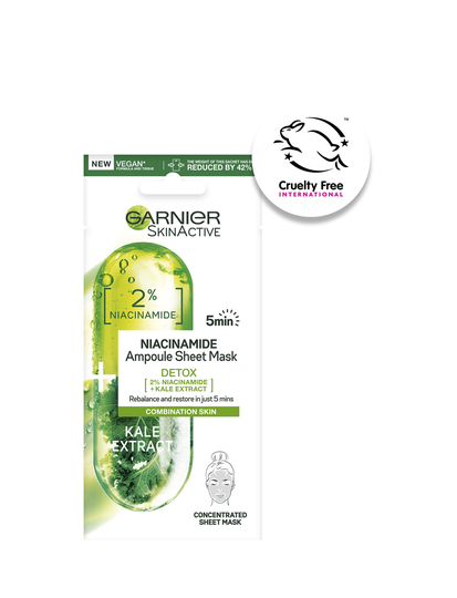 Ampoule Sheet Mask Niacinamide + Kale Exatract Beauty WOMEN Skin Care Face Face Masks Sheet Mask Nude Garnier