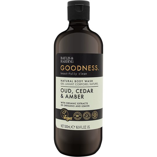 Goodness Oud, Cedar & Amber Body Wash, 500 ml Baylis & Harding Suihku- ja kylpytuotteet