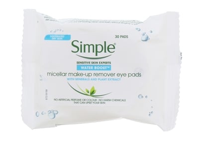 Simple Micellar Make Up Remover Eye Pads Water Boost 30'