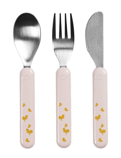 Bestiksæt Contour Pudder/Guld Home Meal Time Cutlery Vaaleanpunainen D By Deer
