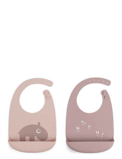 Silic Bib 2-Pack Ozzo Home Meal Time Bibs Sleeveless Bibs Vaaleanpunainen D By Deer