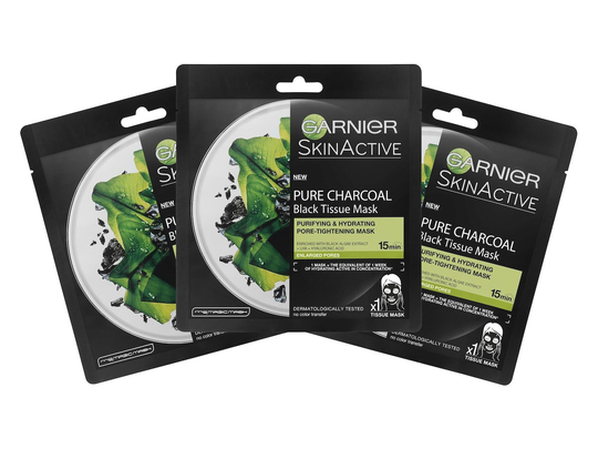 Black Tissue Mask, Garnier Kasvonaamiot