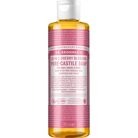 Pure Castile Liquid Soap, 240 ml Dr. Bronner's Suihku- ja kylpytuotteet