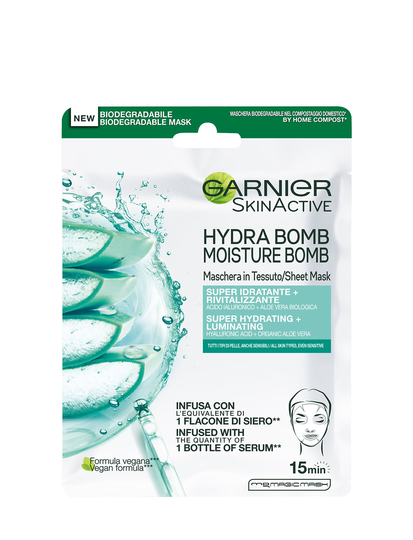 Garnier Moisture Bomb Aloe Sheet Mask Beauty WOMEN Skin Care Face Face Masks Sheet Mask Nude Garnier