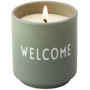 DESIGN LETTERS Scented candle Small Green Welcome