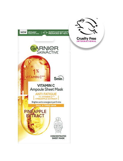 Ampoule Sheet Mask Vitamin C + Pineapple Beauty WOMEN Skin Care Face Face Masks Sheet Mask Nude Garnier