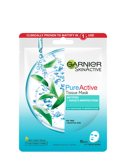Pure Active Tea Tree Sheet Mask Beauty WOMEN Skin Care Face Face Masks Sheet Mask Nude Garnier