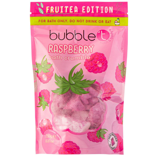Fruitea Raspberry Bath Crumble, 250 g BubbleT Kylpyvaahto & Kylpysuola