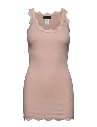Top Long W/Vintage Lace T-shirts & Tops Sleeveless Vaaleanpunainen Rosemunde