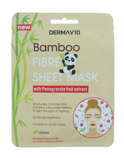 Derma V10 Bambukuituinen granaattiomena naamiolevy