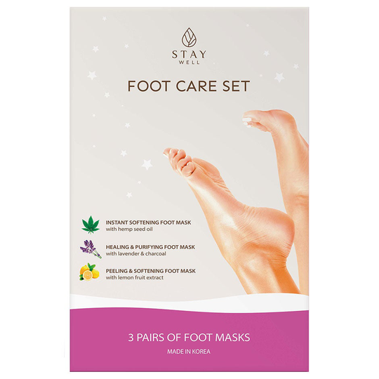 Foot masks (3 masks), Stay Well Jalkaviila & Tarvikkeet
