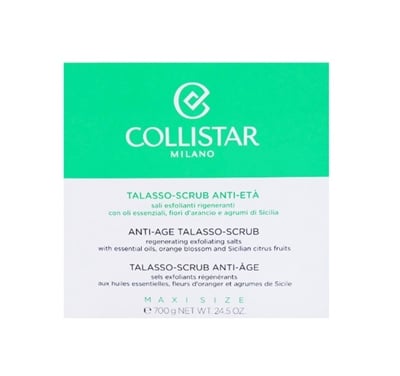 Collistar Anti-Age Talasso Scrub 700gr eteerisiä öljyjä, appelsiininkukkaa ja sisilialaisia sitrushedelmiä sisältävä kuorintavoide
