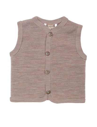 Vest, Merino Wool W. Buttons, Powder Liivi Ruskea Smallstuff
