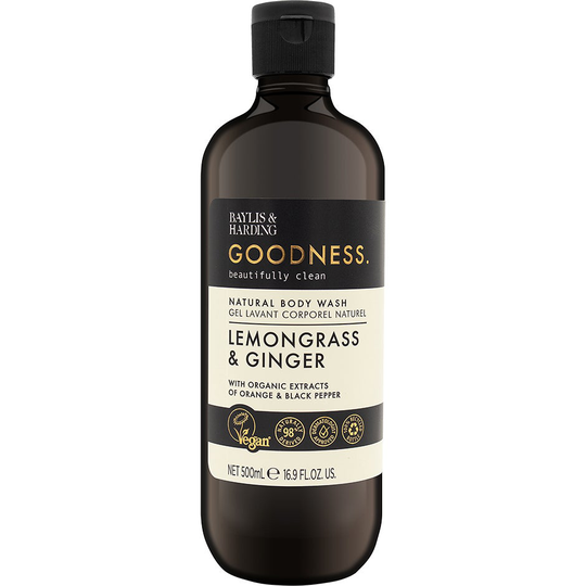 Goodness Lemongrass & Ginger Body Wash, 500 ml Baylis & Harding Suihku- ja kylpytuotteet