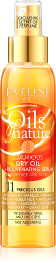 Eveline Oils Of Nature Dry Oil nuorentava seerumi kasvoille ja vartalolle 125ml (oranssi)