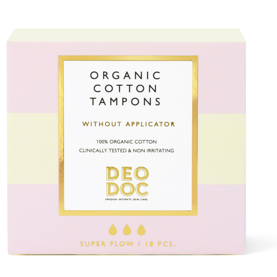 DeoDoc Cotton Tampons Without Applicator Super