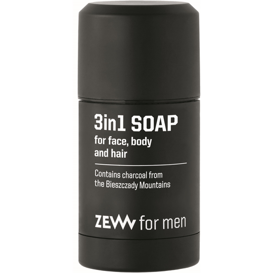 ZEW for Men 3In1 Soap Natural Soap For Face Body And Hair With Ch
