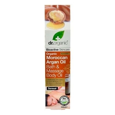 Dr. Organic, Marokkolainen Arganöljy Kylpyamme 6 Hieronta vartaloöljy, 100 ml.