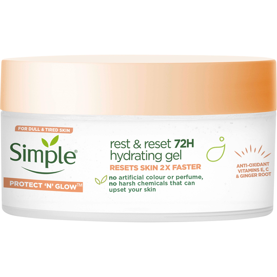 Simple Protect 'N' Glow Face Moisturiser Rest & Reset 72h 50 ml