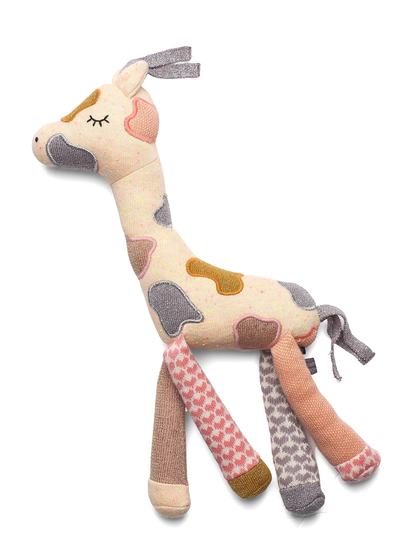 Activity Toy Large Giraffe, Peach/ Powder Toys Soft Toys Stuffed Animals Monivärinen/Kuvioitu Smallstuff