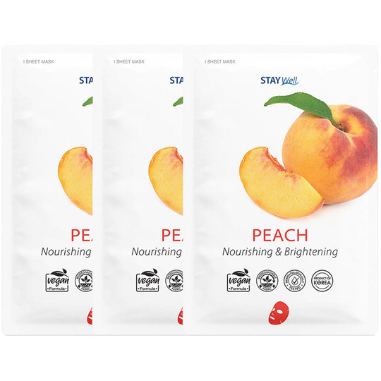Vegan Sheet Mask Peach, Stay Well Kangasnaamiot