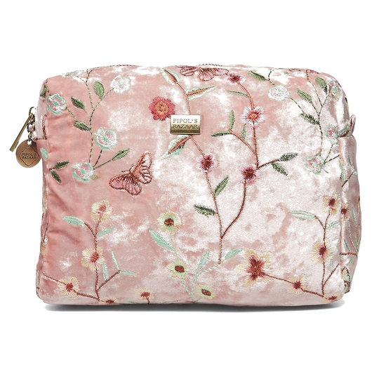 PIPOL BAZAAR Garden Folie Cosmetic Bag Pale Pink Medium