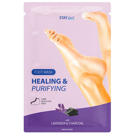 Healing & Purifying Foot Mask Charcoal, Stay Well Jalkaviila & Tarvikkeet