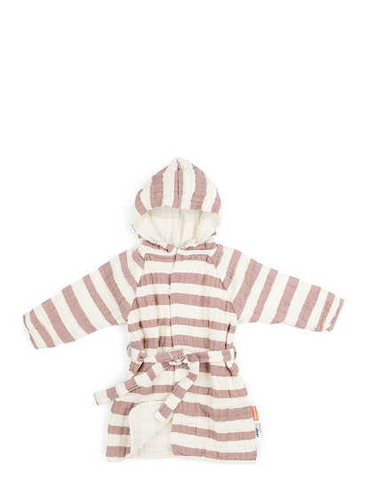 Bathrobe Gots Stripes Aamutakki Kylpytakki Monivärinen/Kuvioitu D By Deer