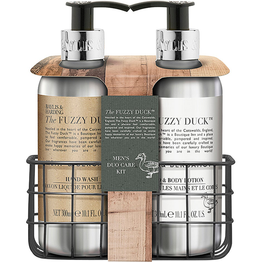 The Fuzzy Duck Men's Hemp & Bergamot 2 Bottle Set, Baylis & Harding Käsivoiteet