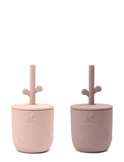 Peekaboo Straw Cup 2-Pack Wally Home Meal Time Cups & Mugs Sippy Cups Vaaleanpunainen D By Deer