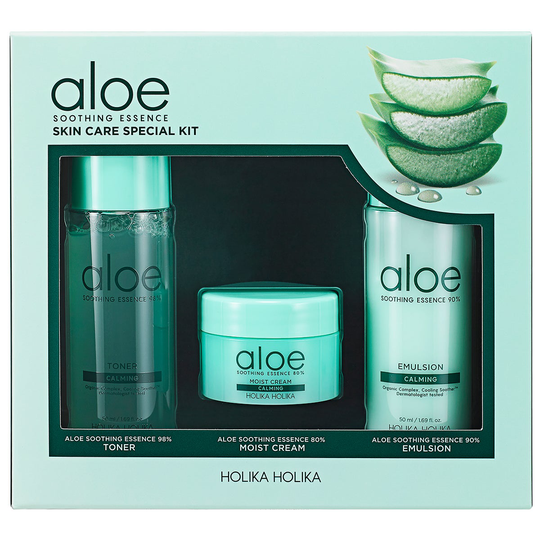 Aloe Soothing Essence Skin Care Special Kit, Holika Holika K-Beauty Setit