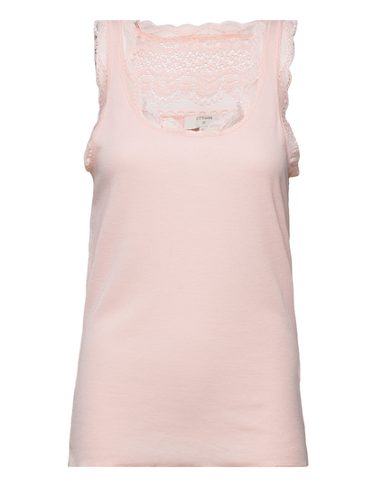 Vanessa Top T-shirts & Tops Sleeveless Vaaleanpunainen Cream