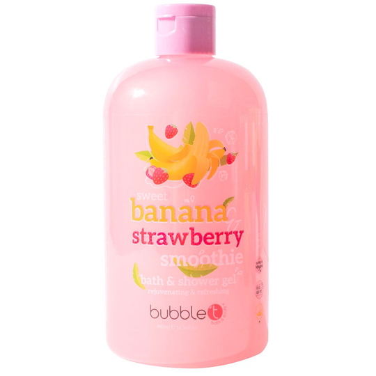 Banana & Strawberry Smoothie Bath & Shower Gel, 500 ml BubbleT Suihku- ja kylpytuotteet