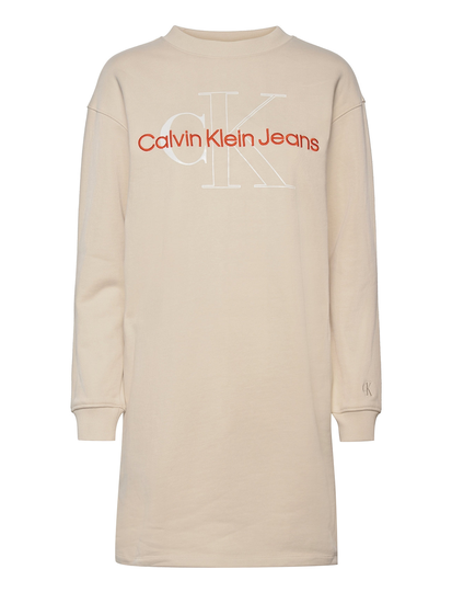 Two T Monogram Hwk Dress Lyhyt Mekko Kermanvärinen Calvin Klein Jeans