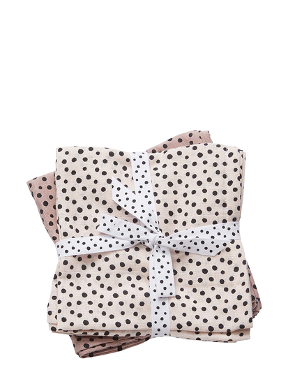 Babysvøb 2 Stk Happy Dots Pudder Baby & Maternity Baby Sleep Muslins Muslin Cloths Vaaleanpunainen D By Deer