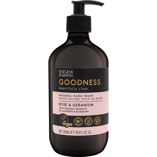 Goodness Rose & Geranium Hand Wash, 500 ml Baylis & Harding Käsisaippua